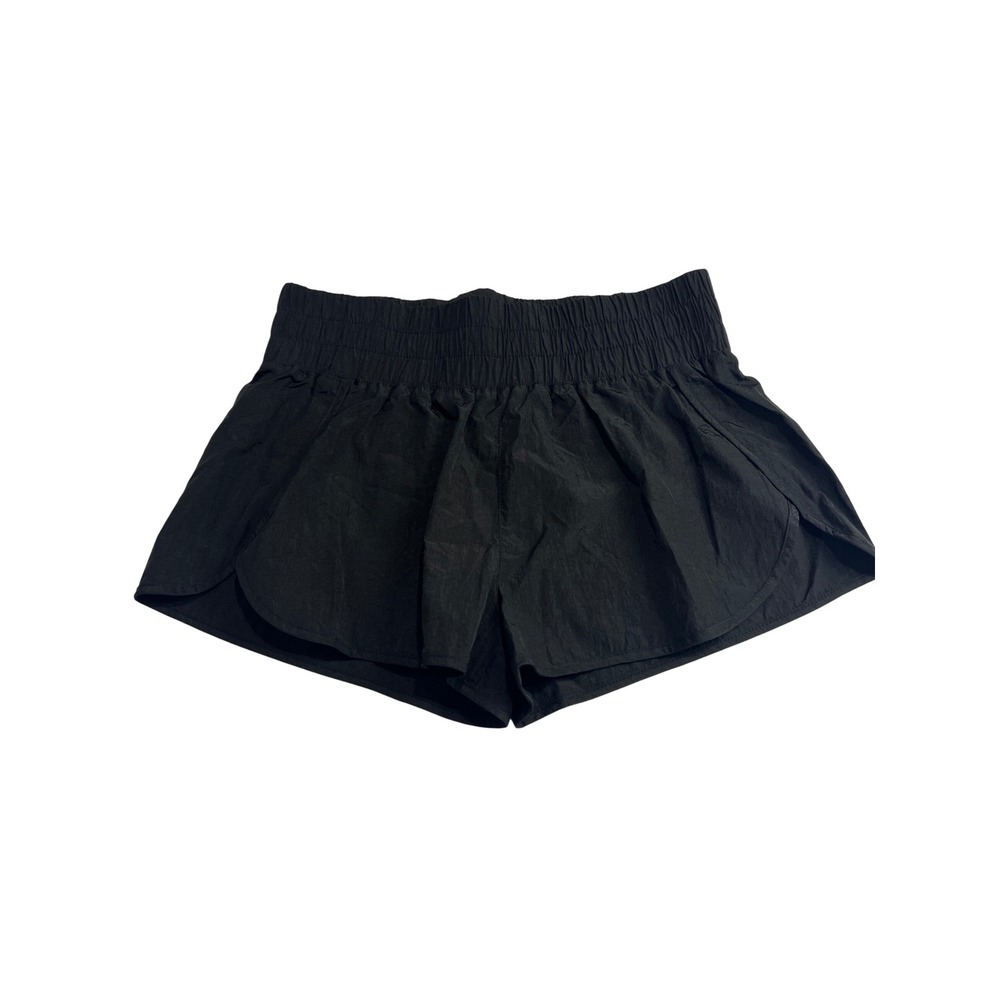 Pamala's Boutique Running Shorts Women XL Black‎ Smocked Waist Athletic Gym A15